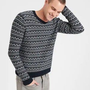 Mens Fairisle Crew-Neck Sweater XL